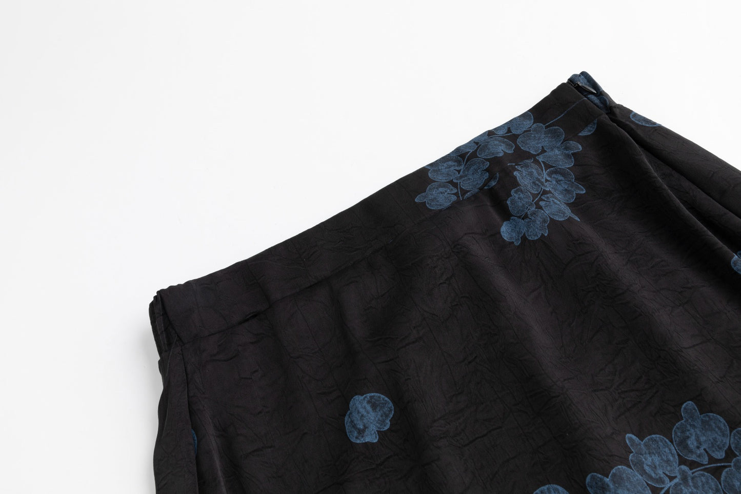 Black Skirt With Blue Floral Print