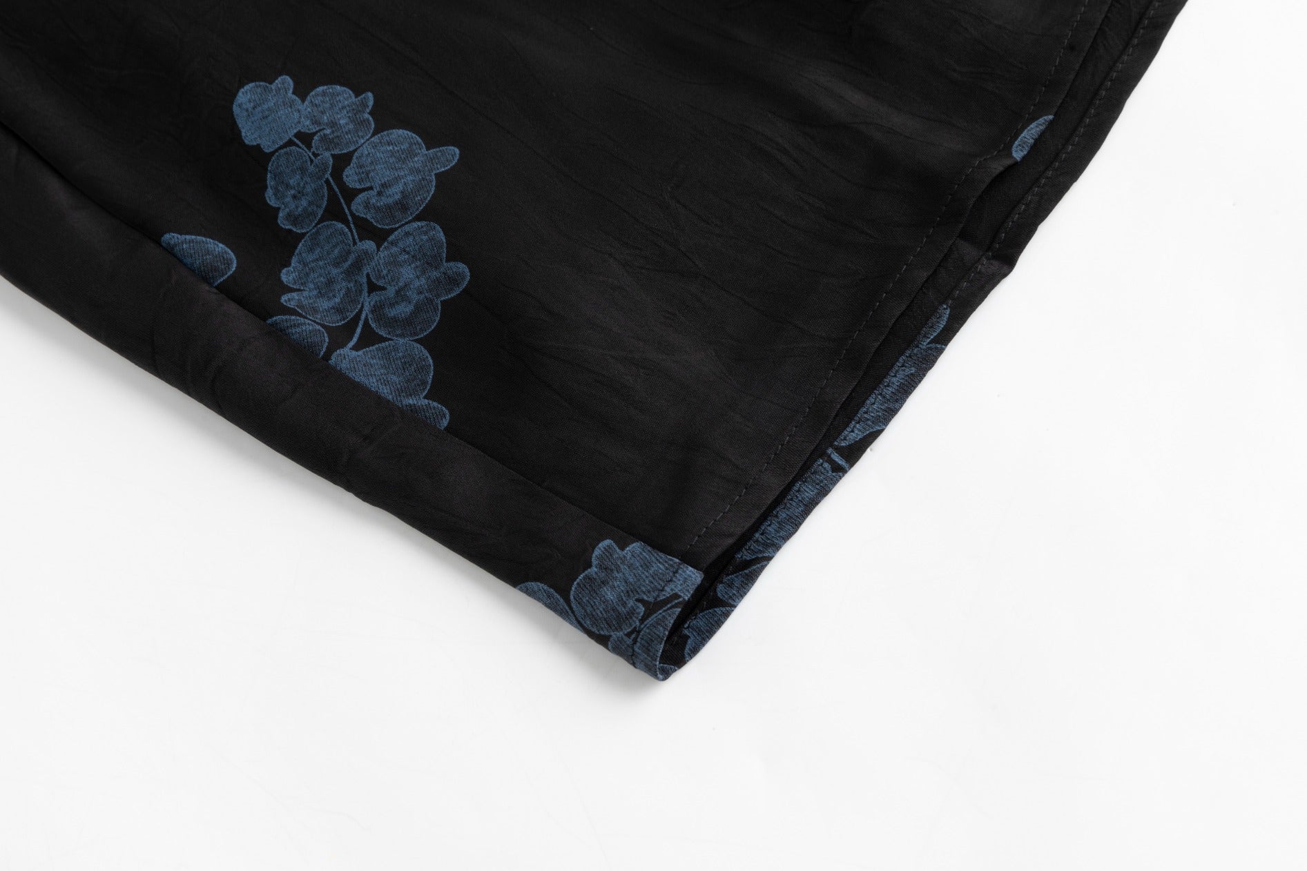 Black Skirt With Blue Floral Print