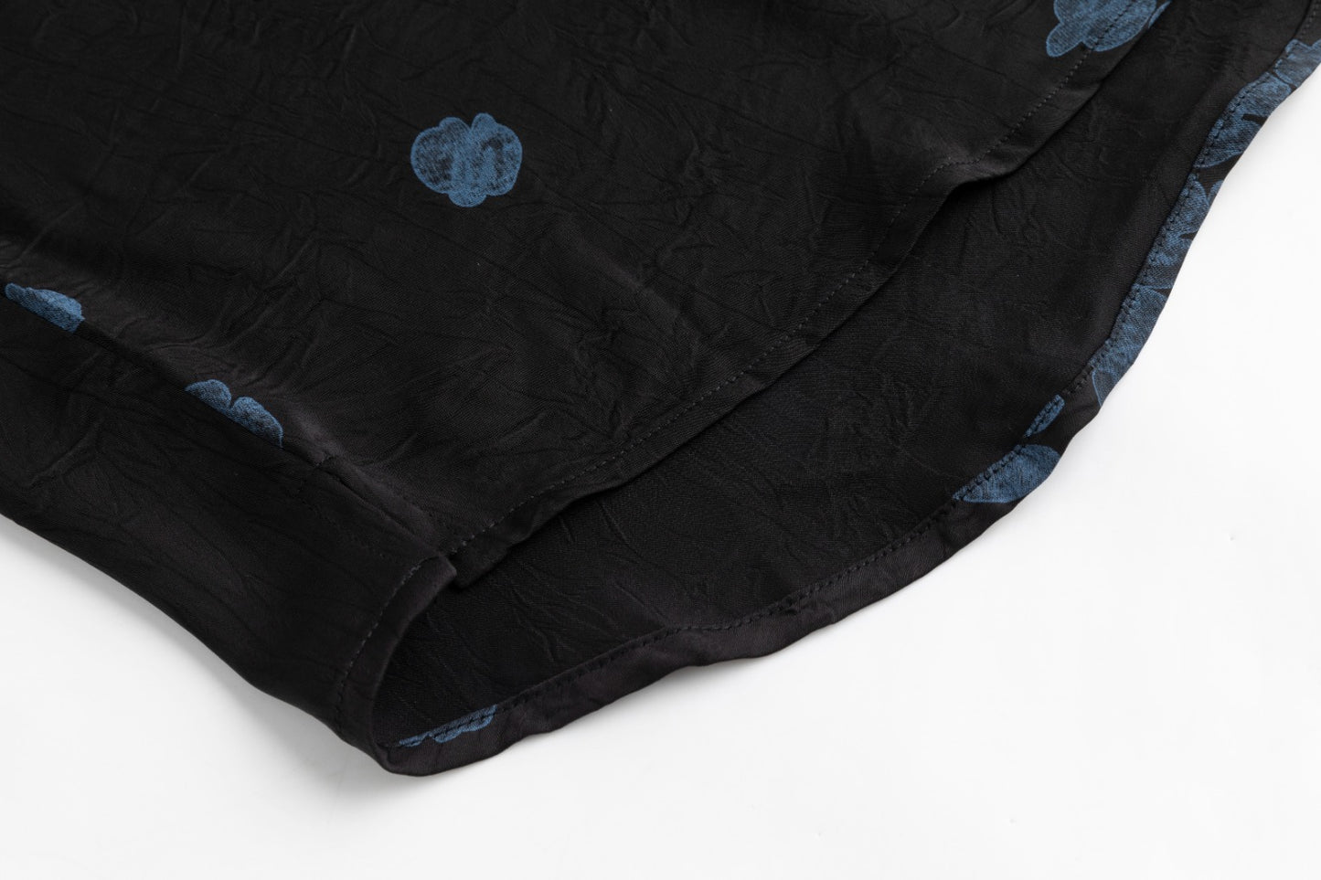 Black Blouse With Blue Floral Print