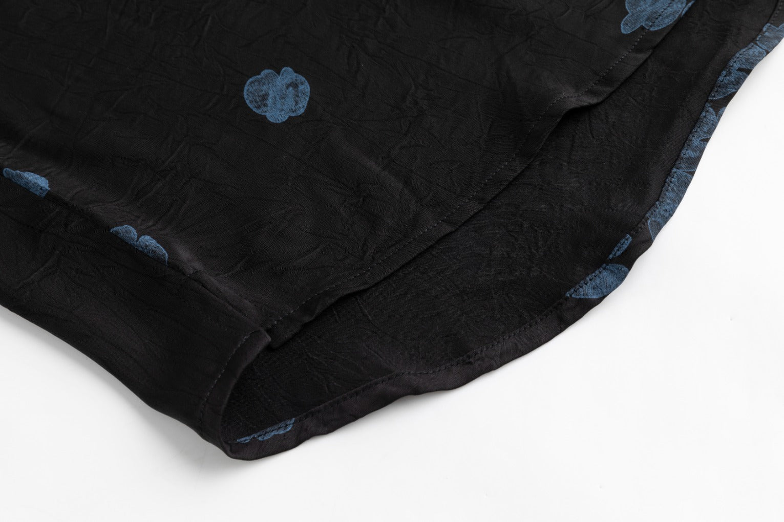 Black Blouse With Blue Floral Print