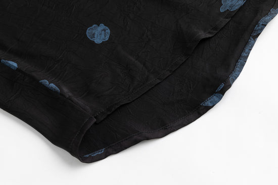 Black Blouse With Blue Floral Print