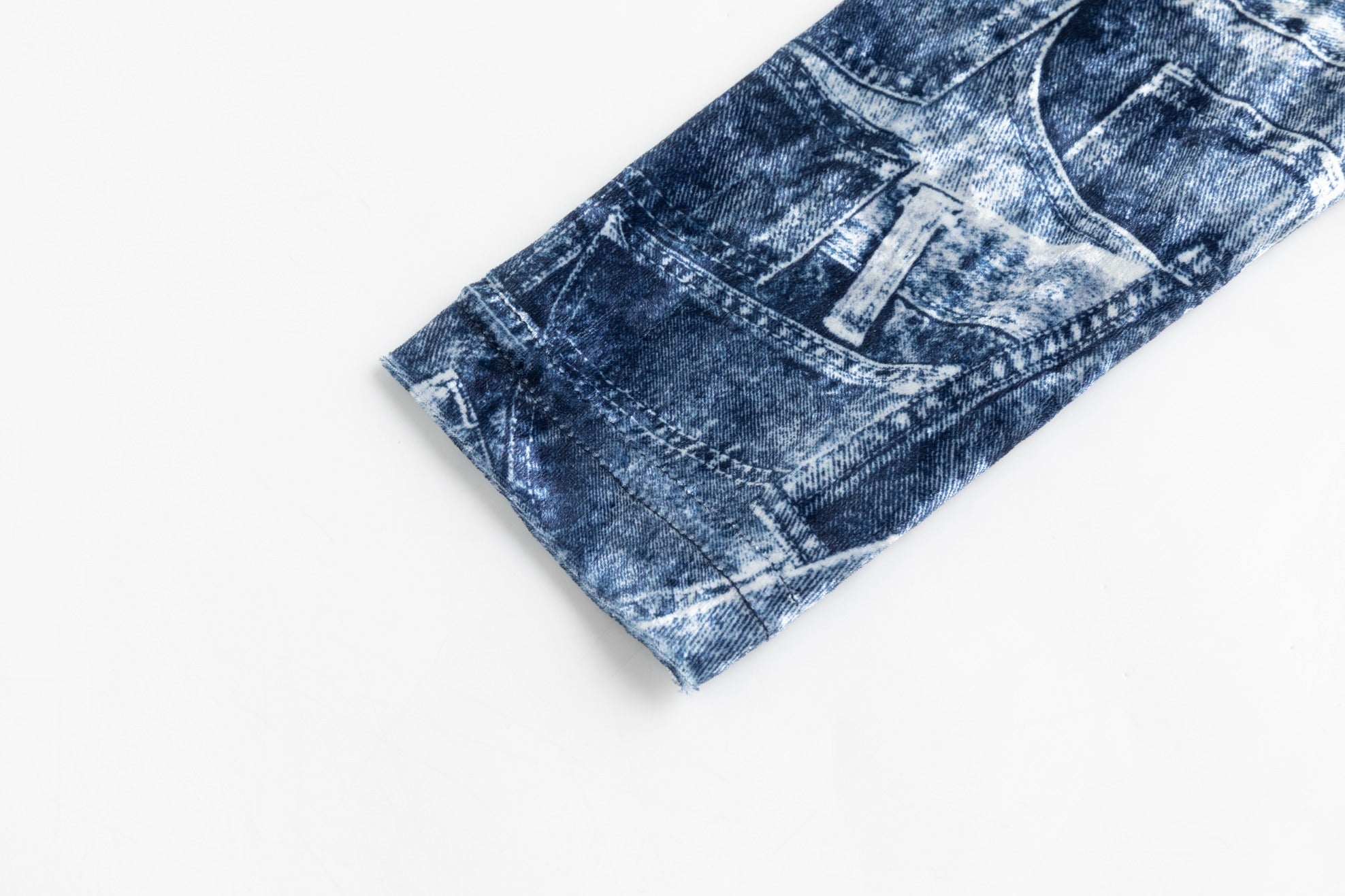 Blue Denim Patched Velvet Cardigan