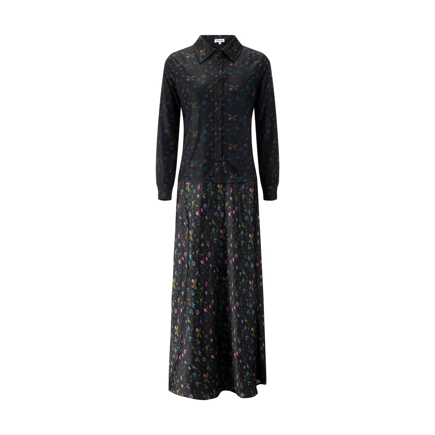 Floral Printed Slip Dress With Mesh Blouse Underlay