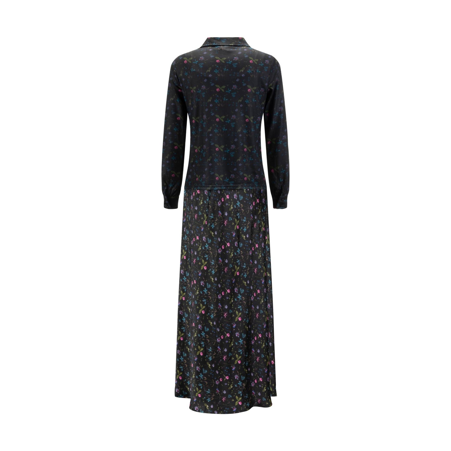 Floral Printed Slip Dress With Mesh Blouse Underlay