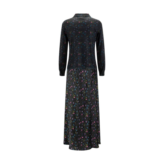 Floral Printed Slip Dress With Mesh Blouse Underlay
