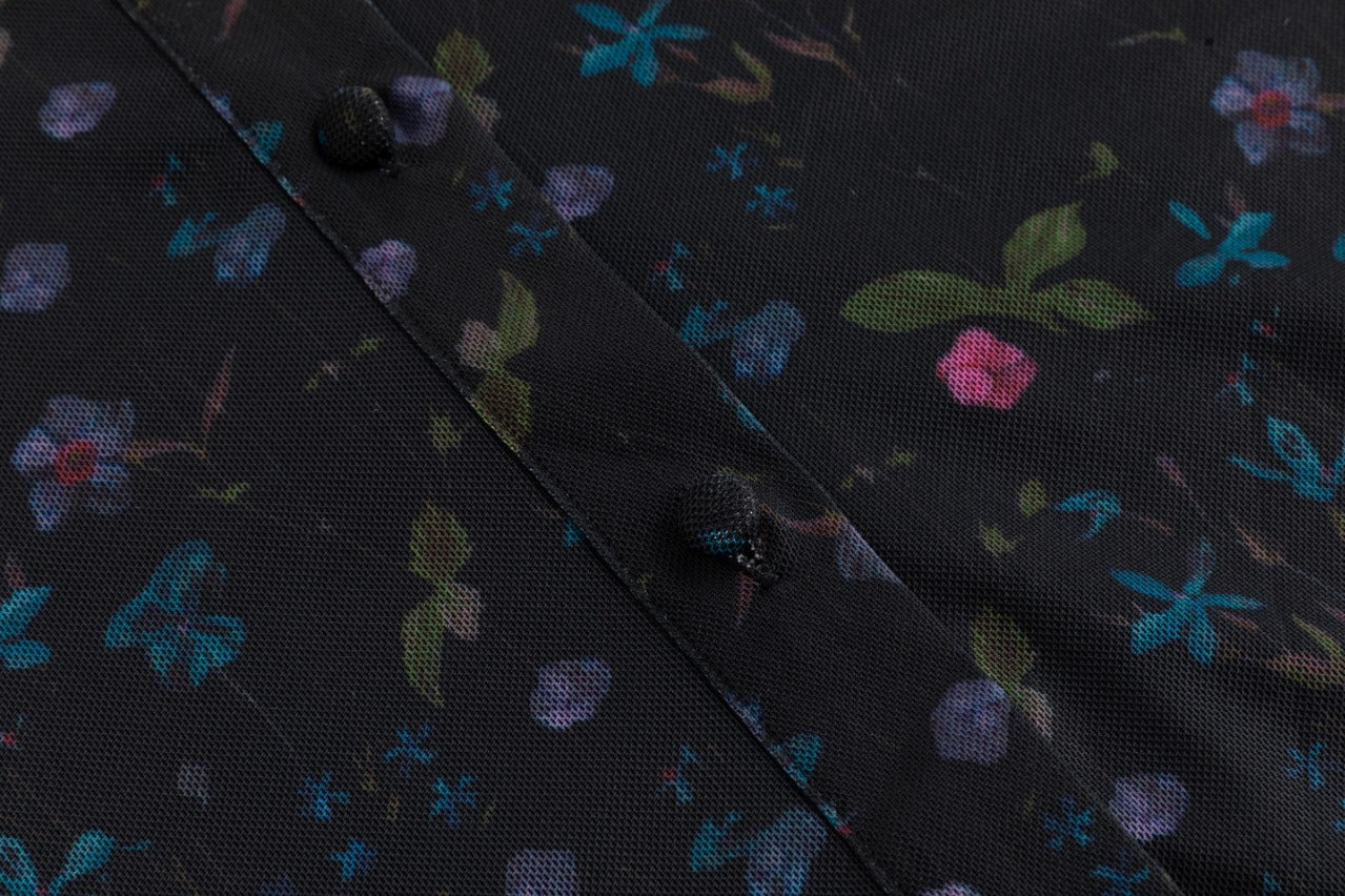 Floral Printed Slip Dress With Mesh Blouse Underlay