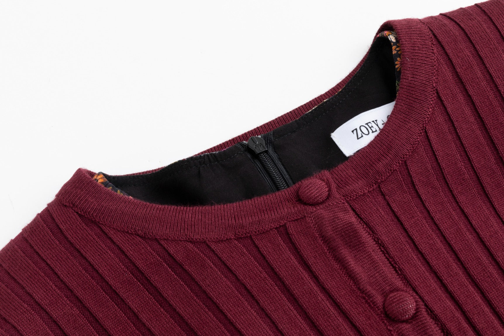 Multicolored Floral Dress With Rust Brown Cardigan