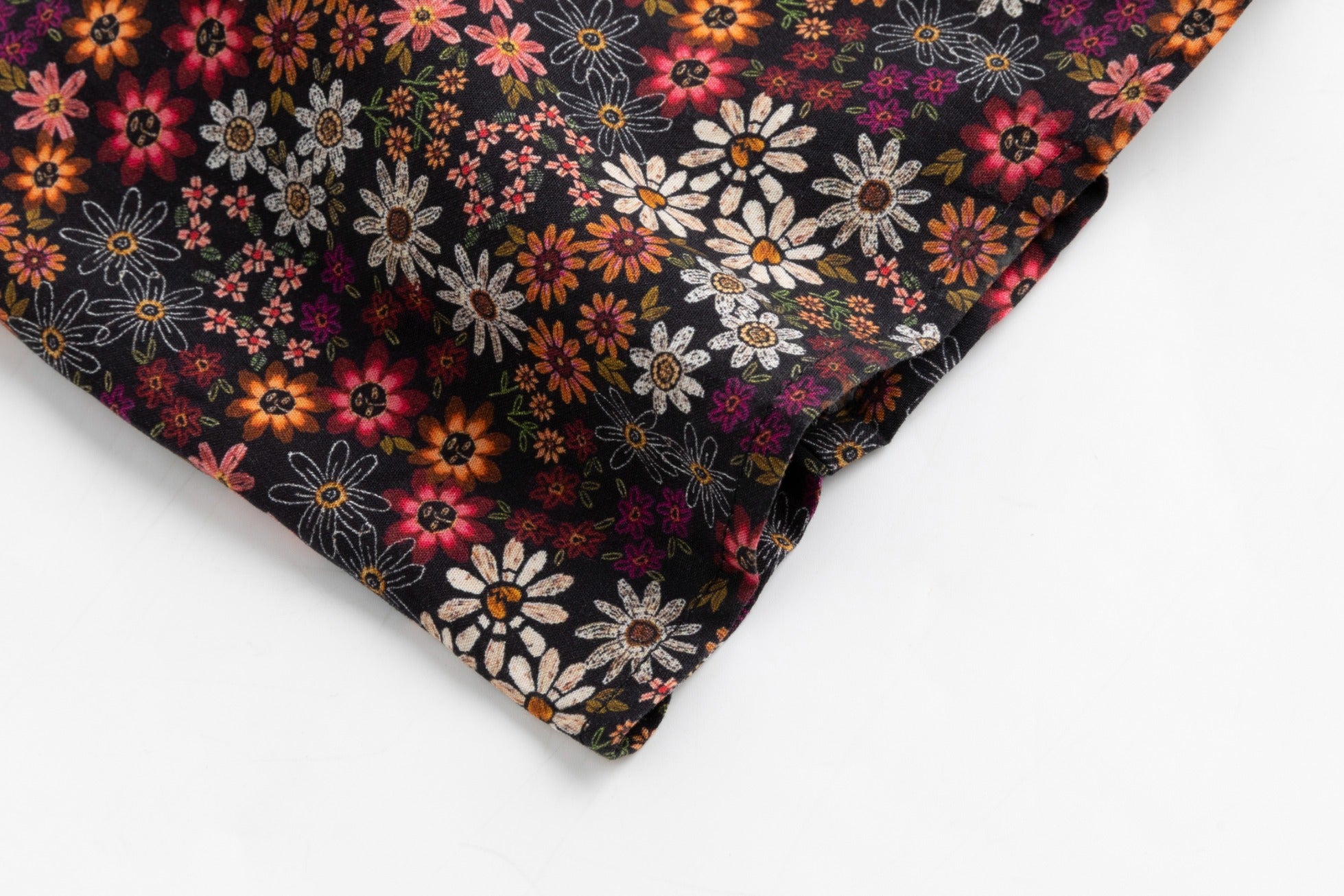 Multicolored Floral Dress With Rust Brown Cardigan