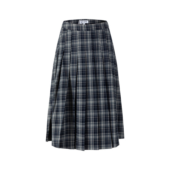 Blue Plaid Pleaded Skirt
