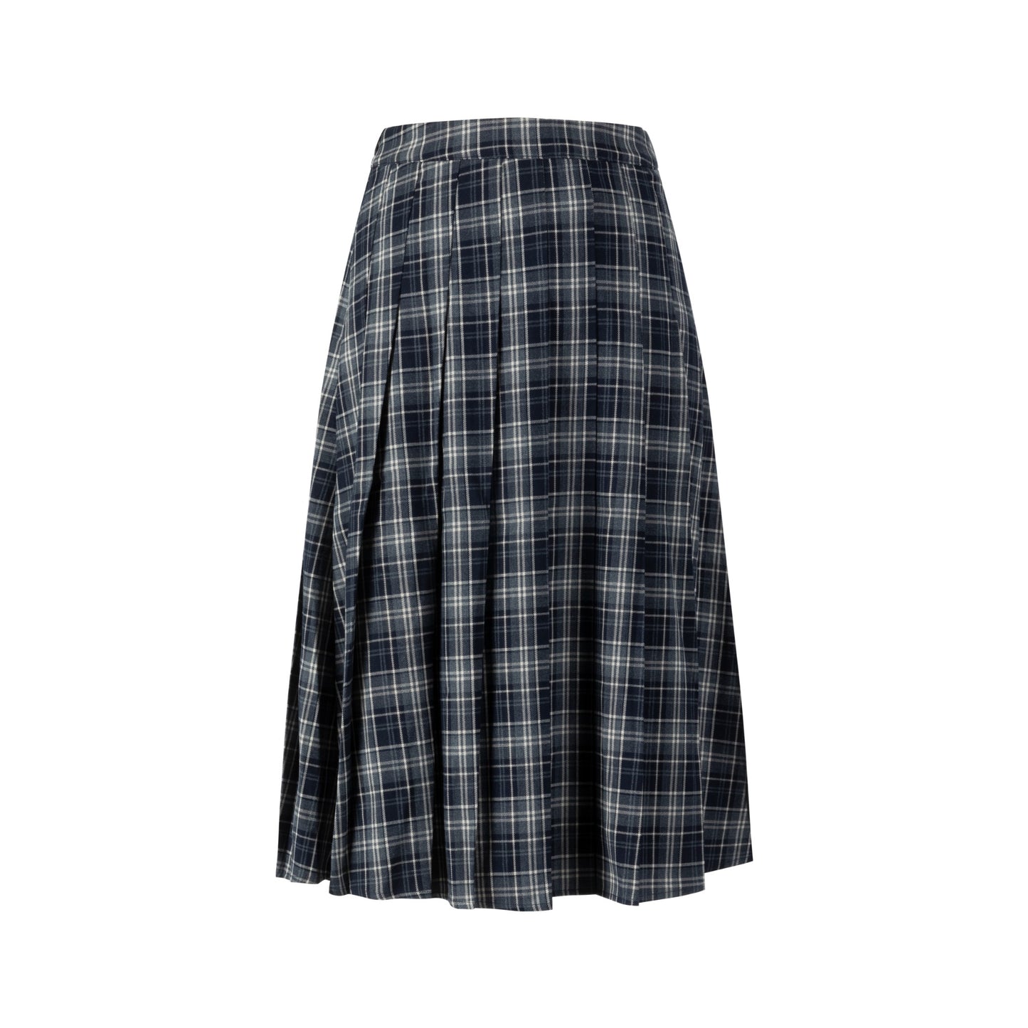 Blue Plaid Pleaded Skirt