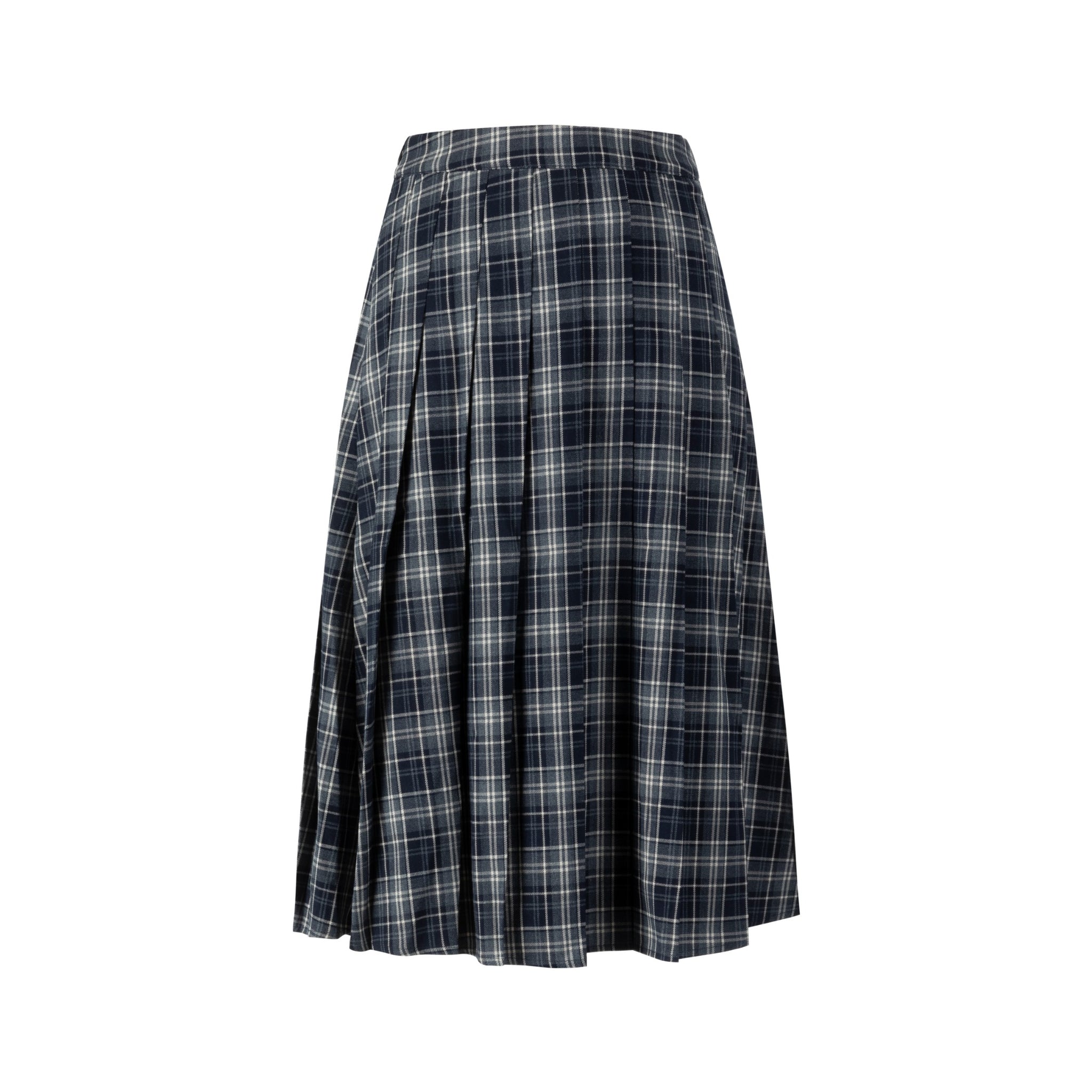 Blue Plaid Pleaded Skirt