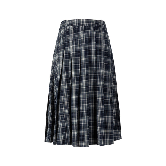 Blue Plaid Pleaded Skirt