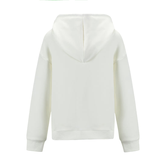 Hoodie With Colorful Strings - White