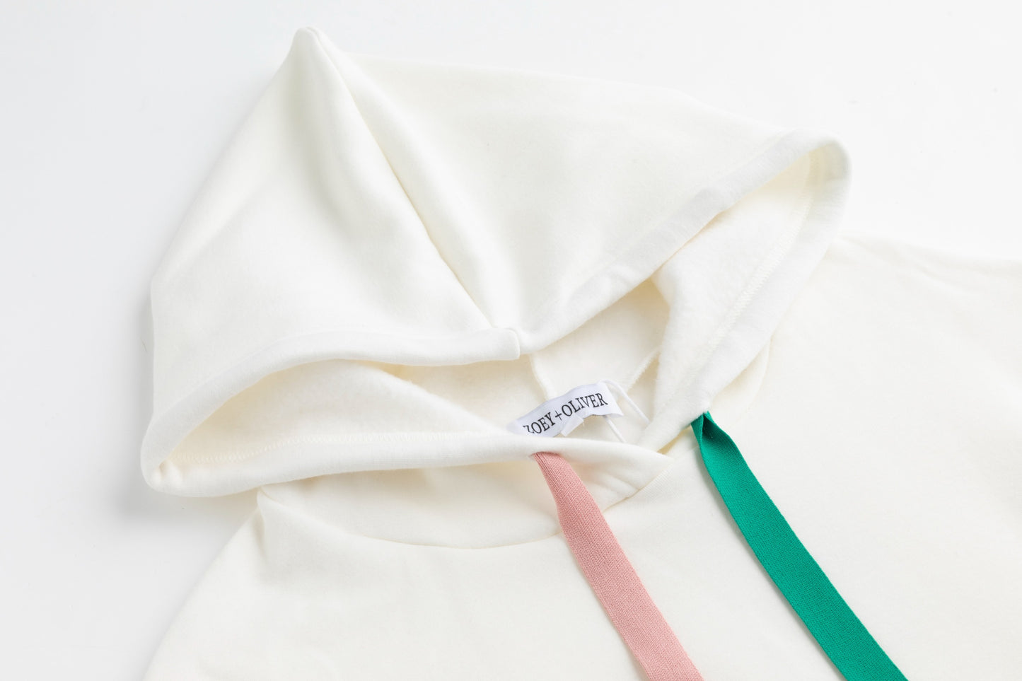 Hoodie With Colorful Strings - White