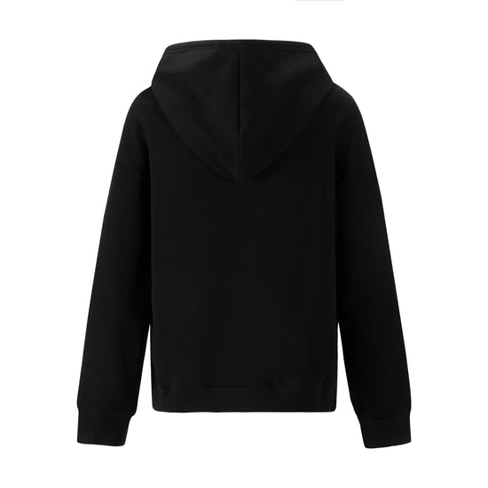 Hoodie With Colorful Strings - Black