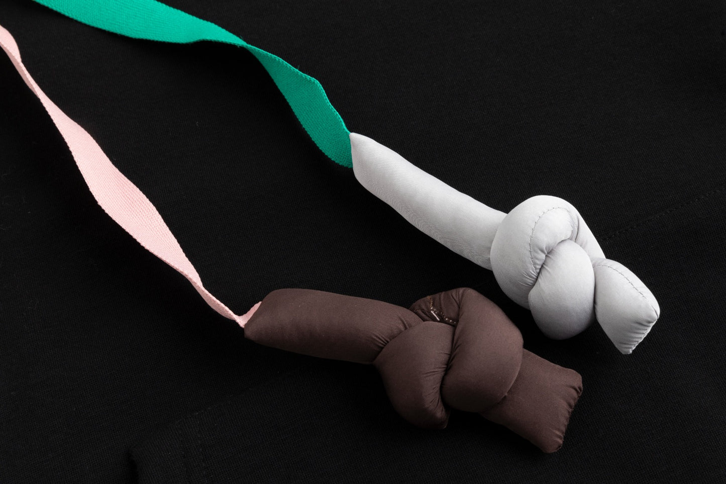 Hoodie With Colorful Strings - Black