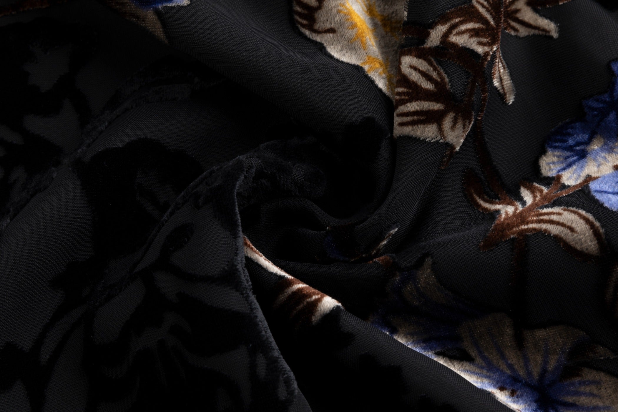 Black Thin Corduroy Butterfly Printed Dress