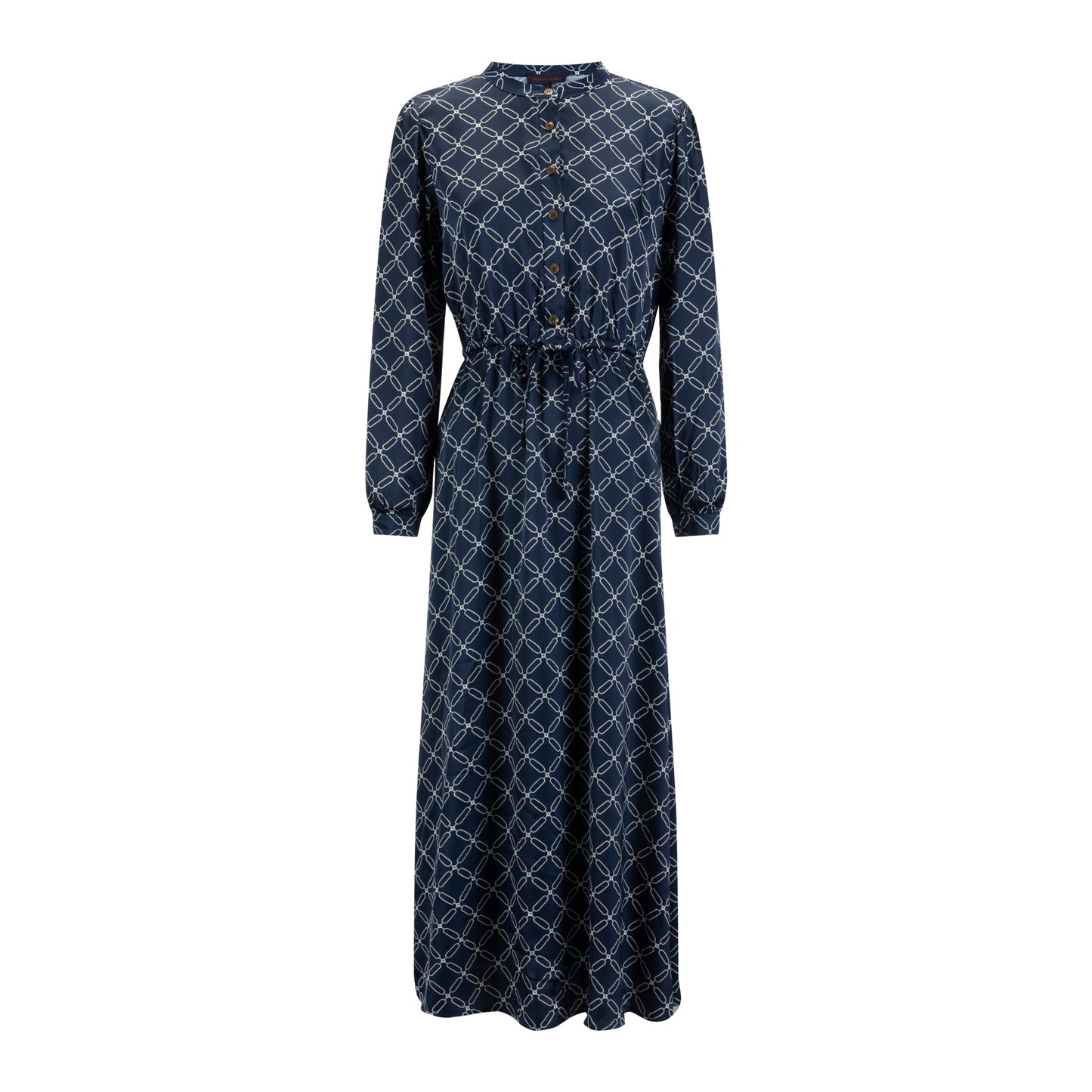 Blue And White Printed Silk Dress