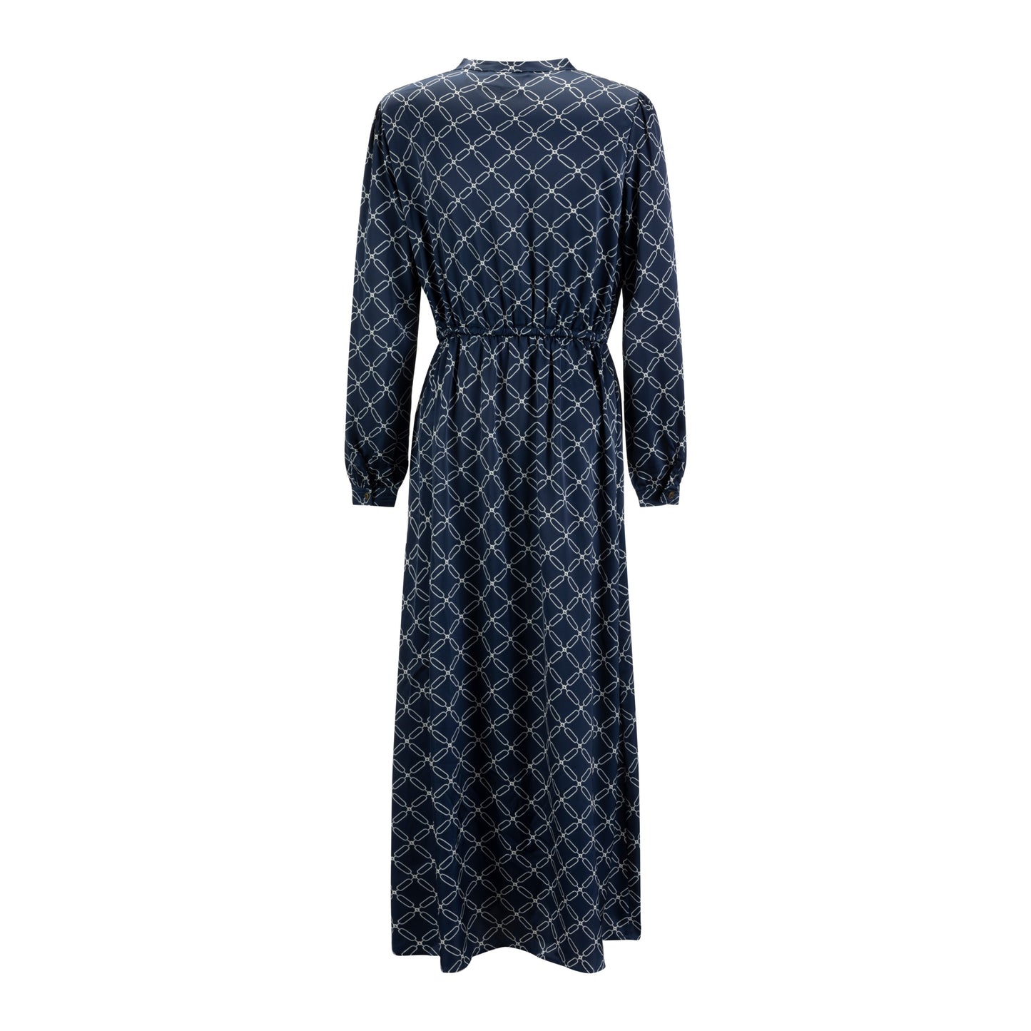 Blue And White Printed Silk Dress