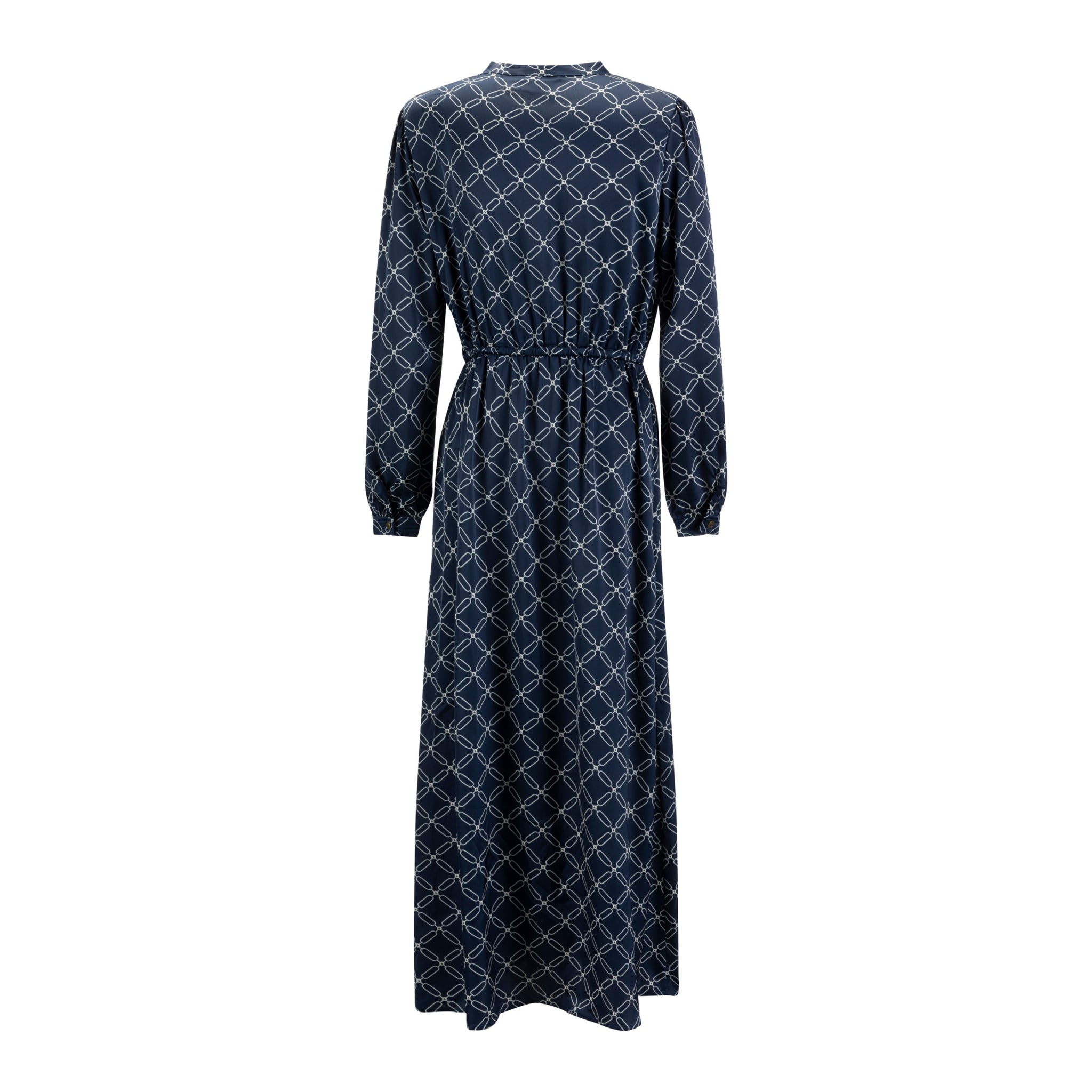 Blue And White Printed Silk Dress
