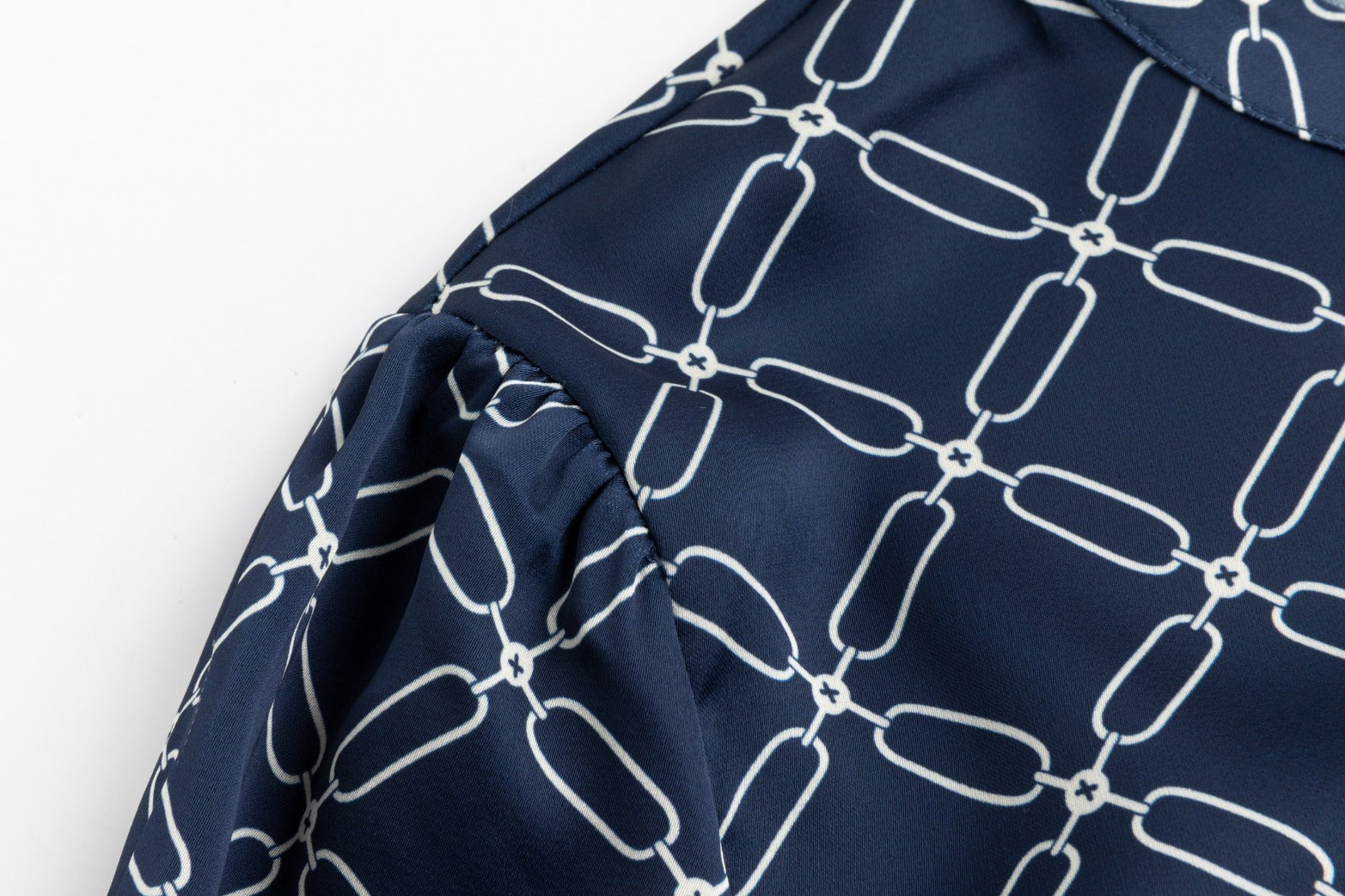 Blue And White Printed Silk Dress
