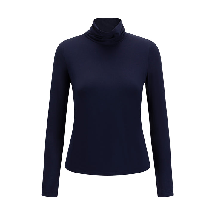 Flat Mock Neck - Navy