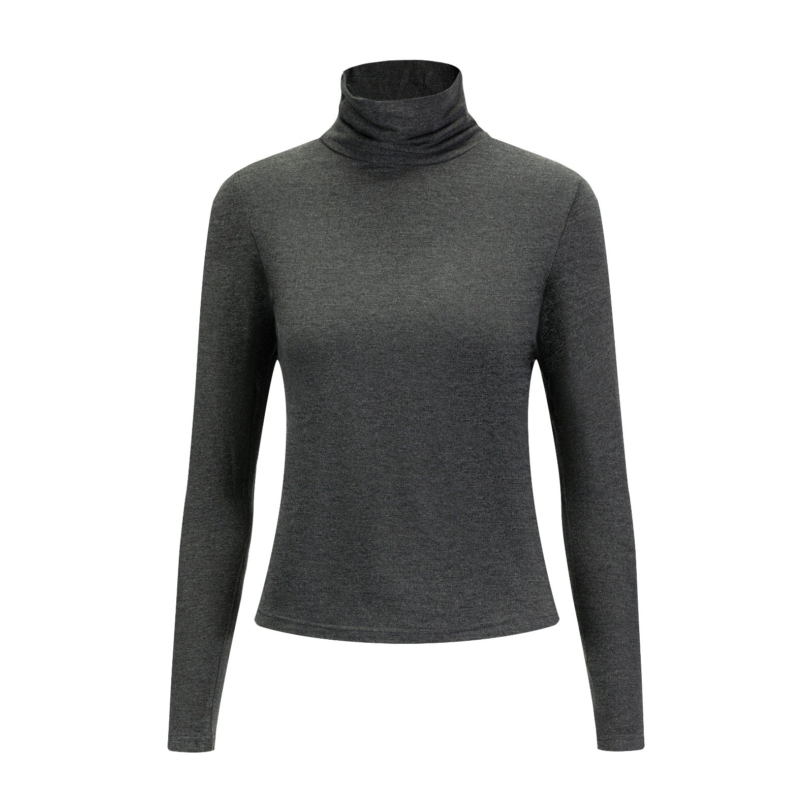 Flat Mock Neck - Heather Grey