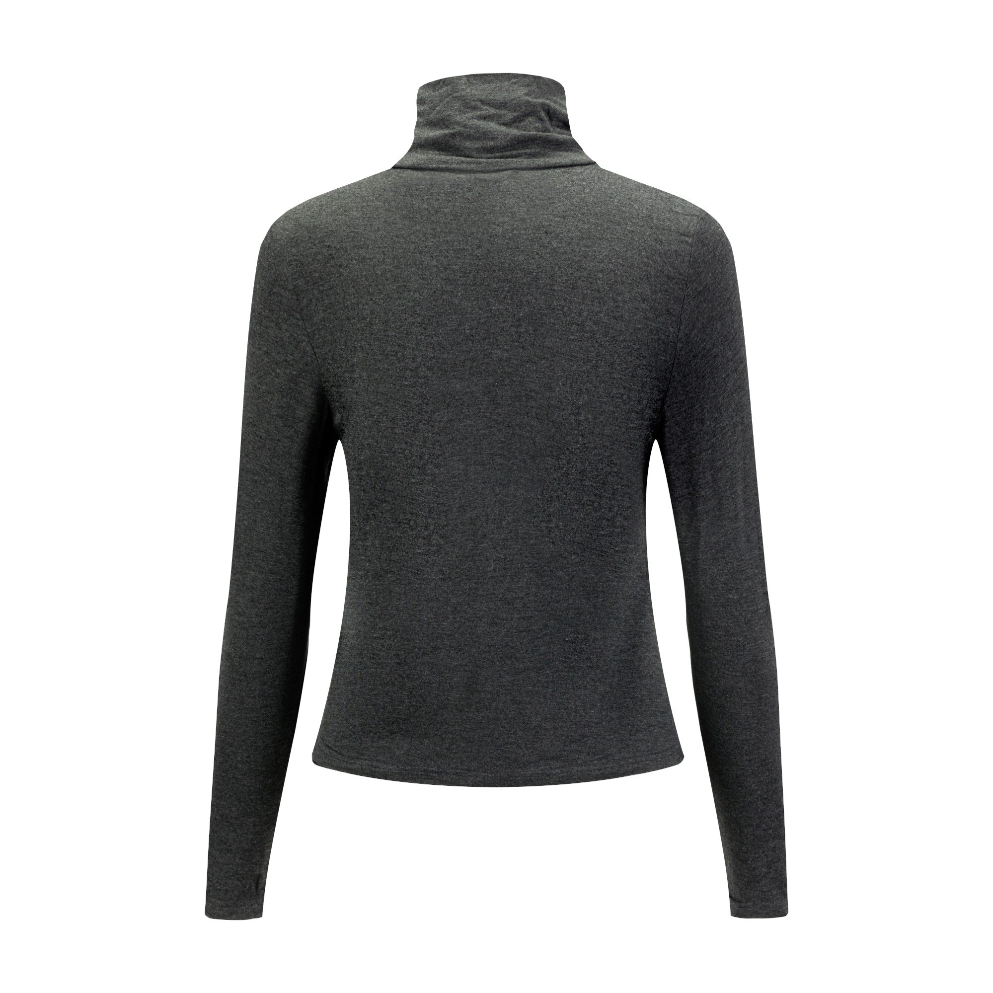 Flat Mock Neck - Heather Grey