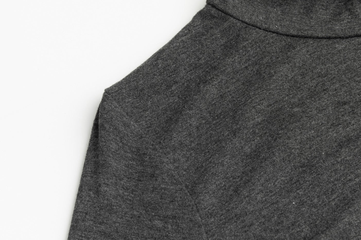 Flat Mock Neck - Heather Grey