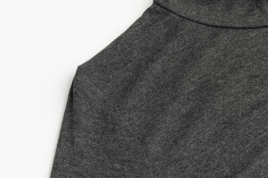 Flat Mock Neck - Heather Grey