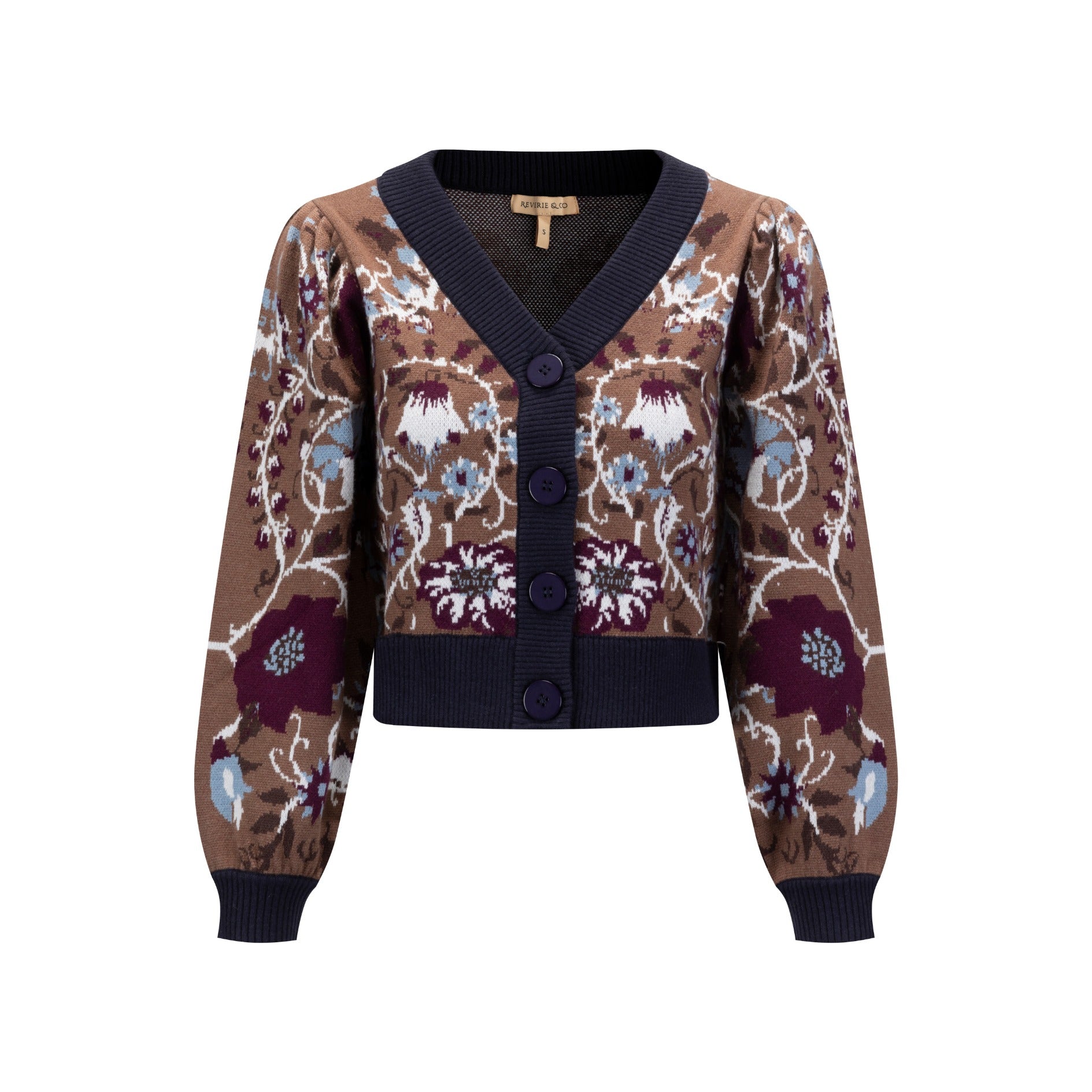 Floral Cardigan - Brown