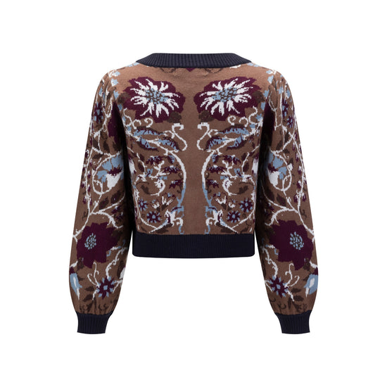 Floral Cardigan - Brown