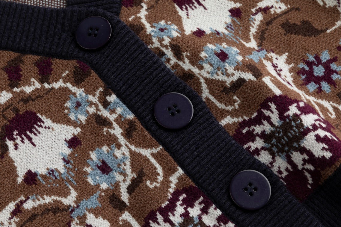 Floral Cardigan - Brown