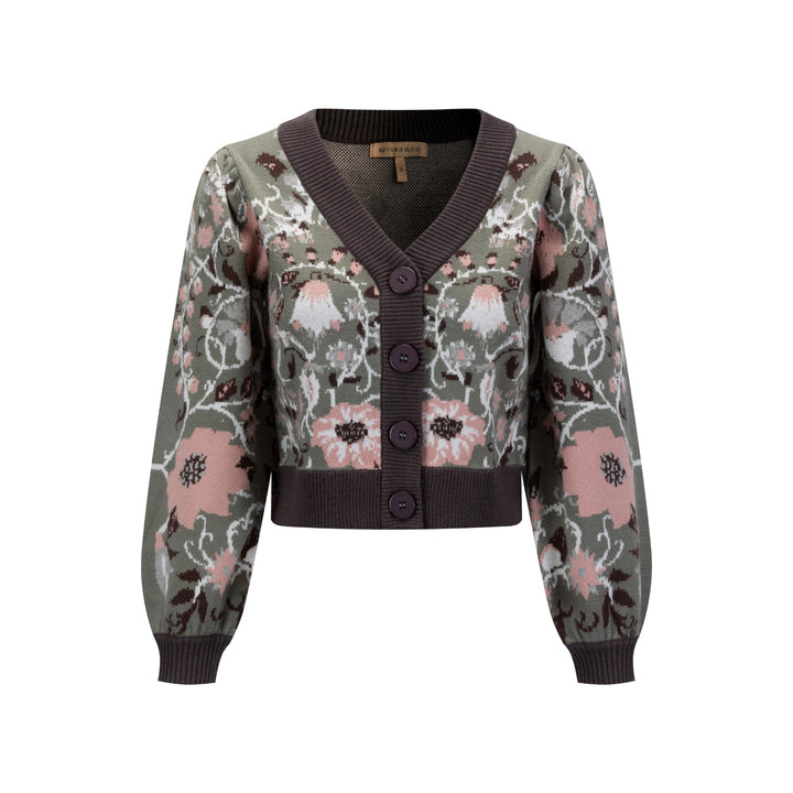 Floral Cardigan - Sage