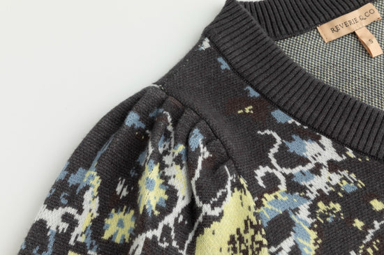 Floral Cardigan - Heather Grey