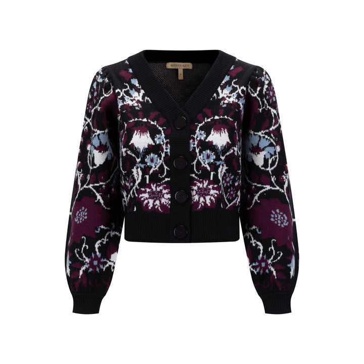 Floral Cardigan - Black