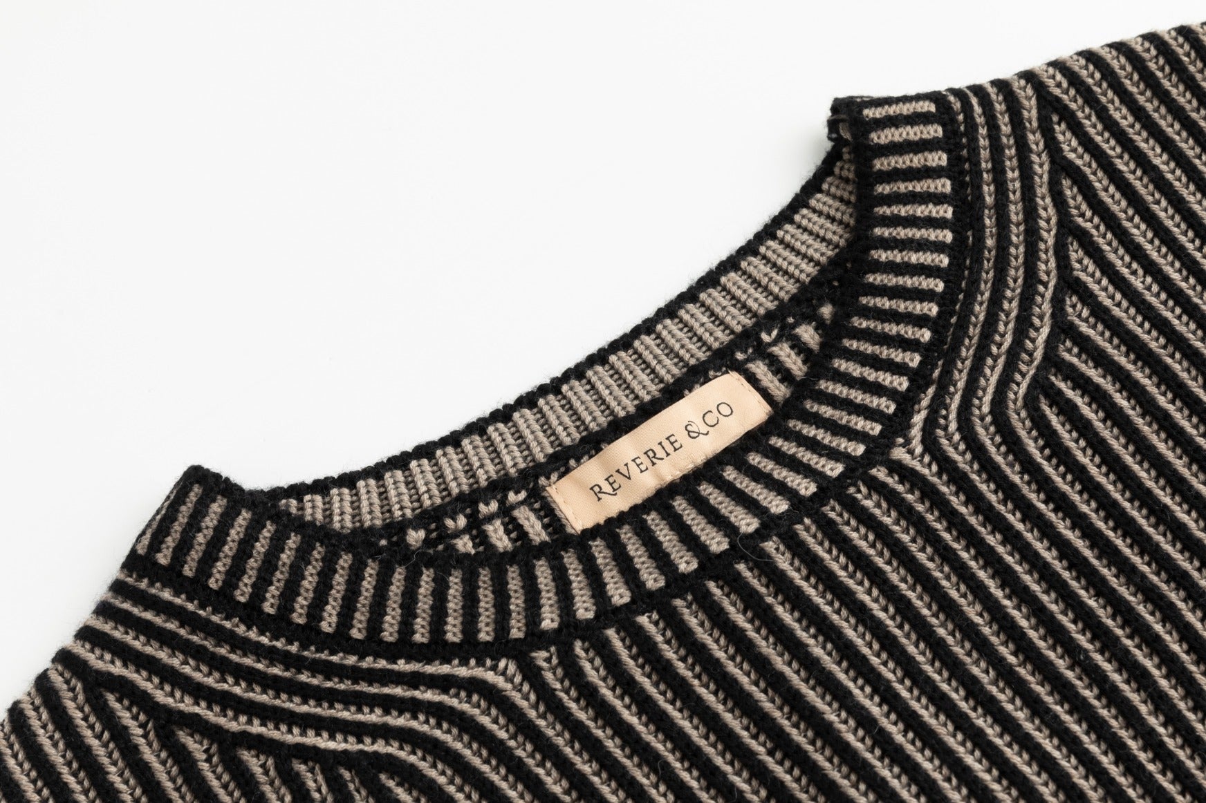 Knit Sweater - Tan/Black