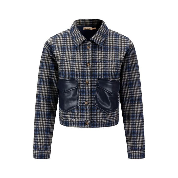 Plaid Jacket - Navy Pockets