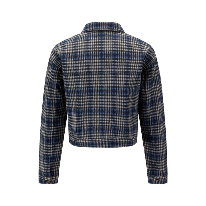 Plaid Jacket - Navy Pockets