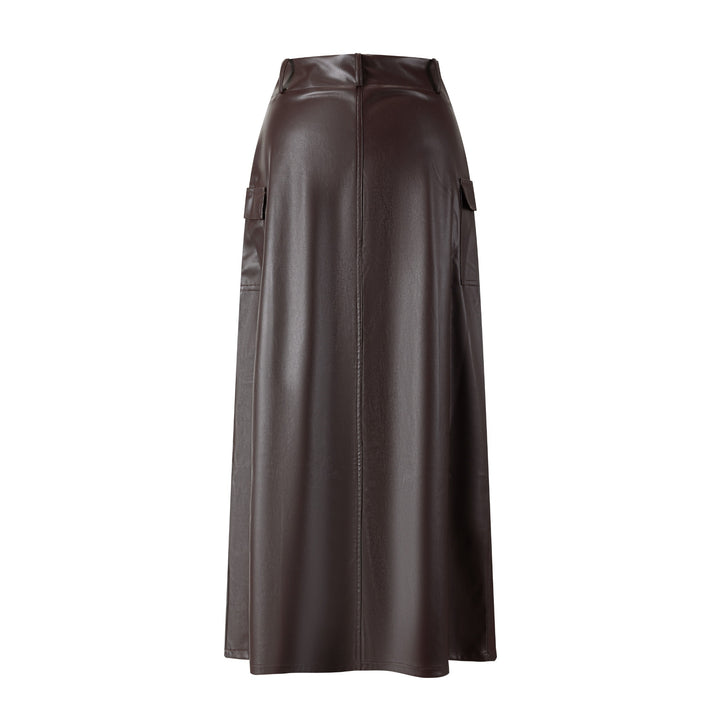 Leather Skirt - Brown