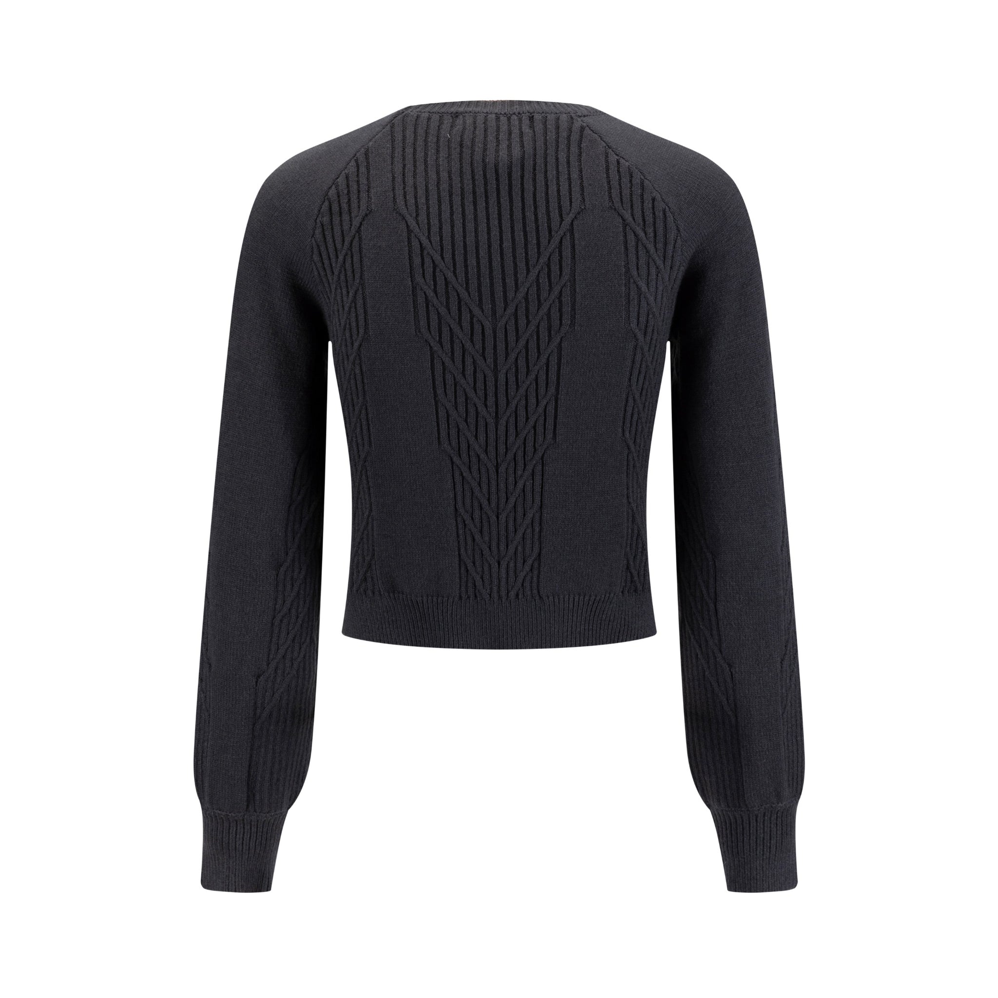Cropped Textured Sweater - Heather Gray