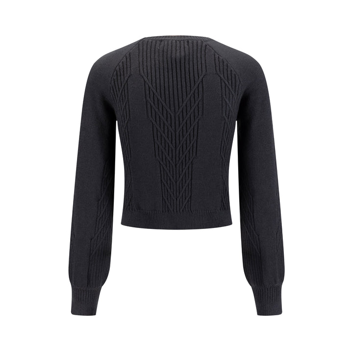 Cropped Textured Sweater - Heather Gray