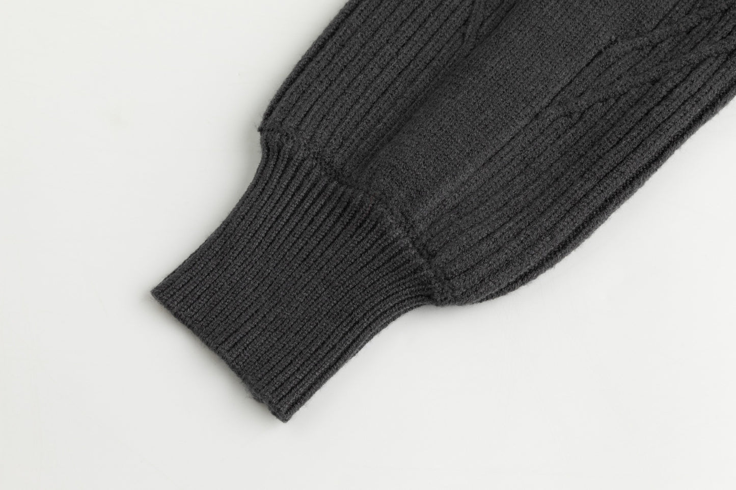 Cropped Textured Sweater - Heather Gray
