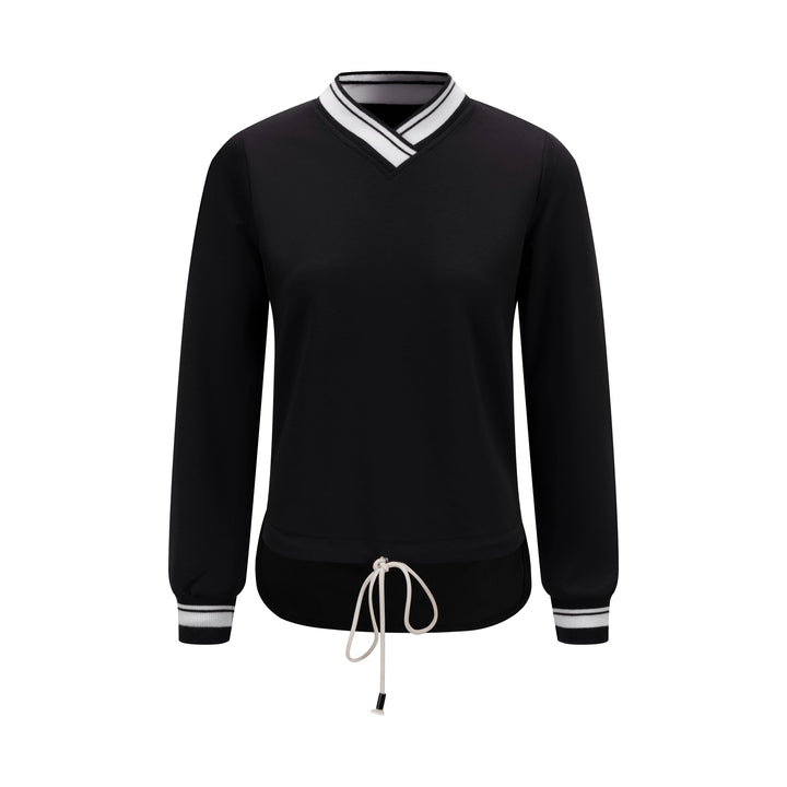 Scuba V Neck Top - Black