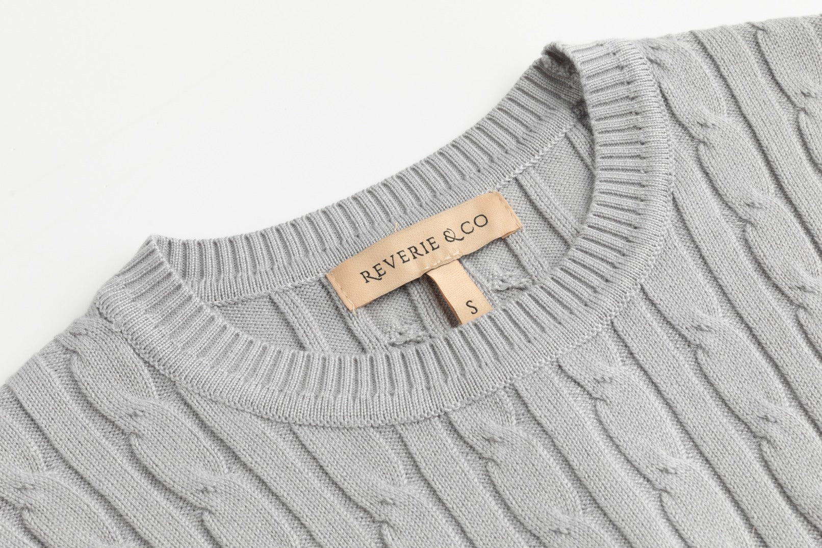 Cable Knit Sweater - Light Gray