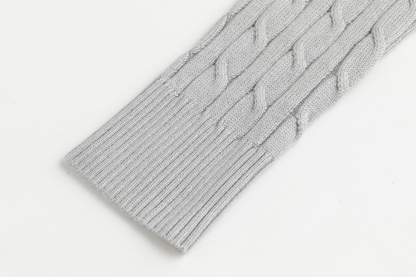 Cable Knit Sweater - Light Gray