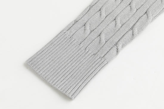 Cable Knit Sweater - Light Gray