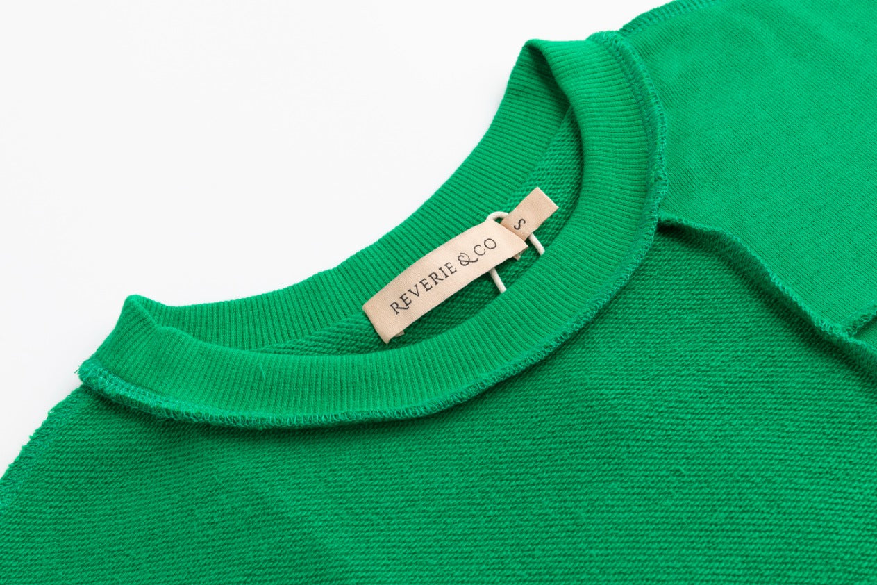 Raw Edged Sweater - Kelly Green