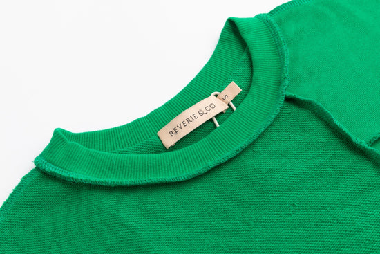 Raw Edged Sweater - Kelly Green