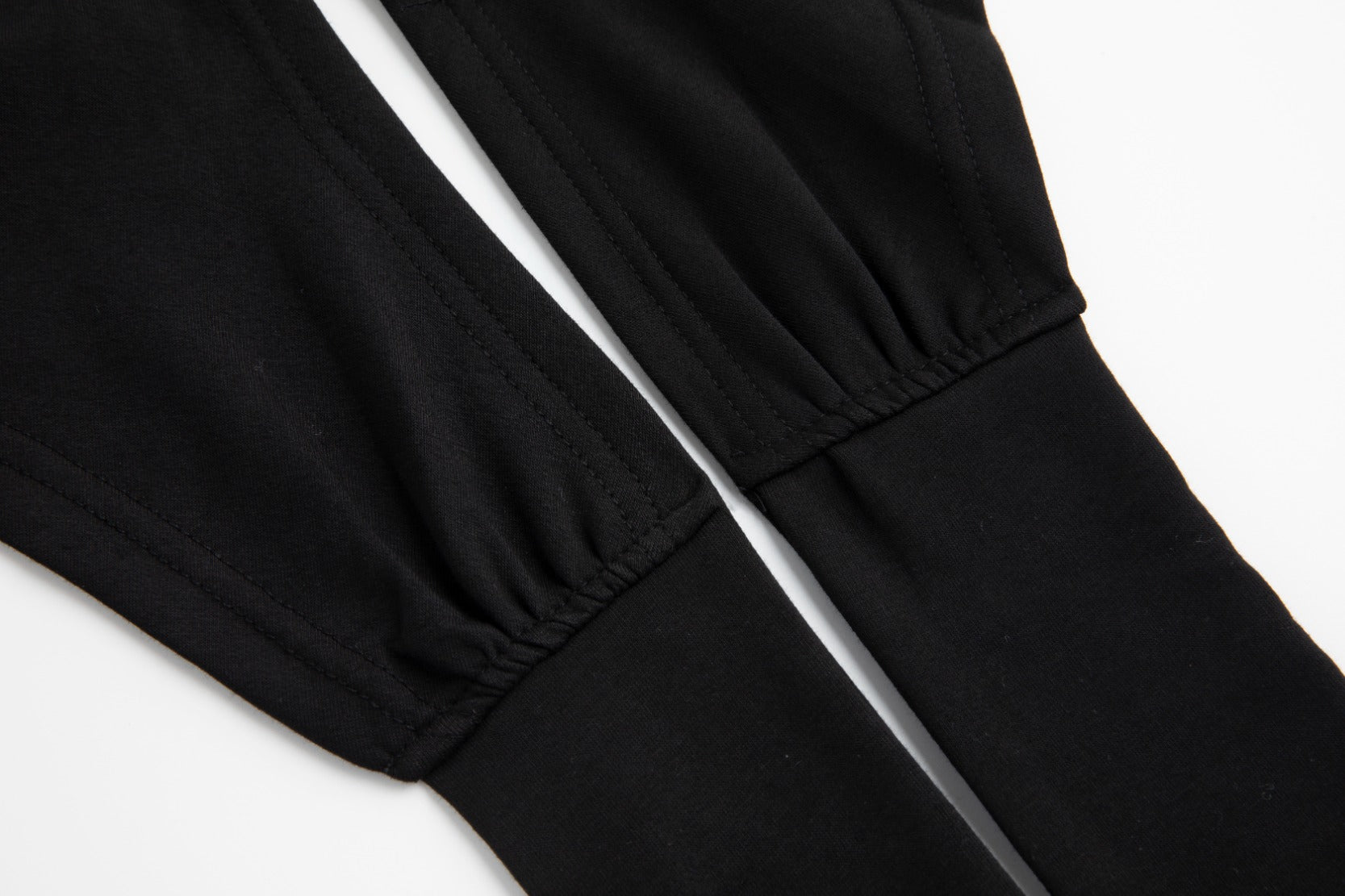 Mock Neck Panelled Wrap Top - Black